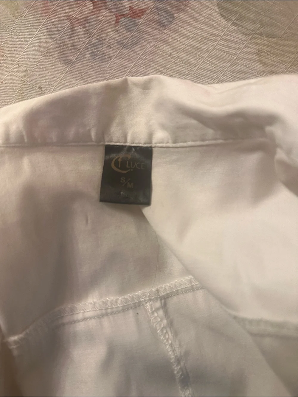C. Luce White Ruffle-Front Cap Sleeve Blouse - Picture 10 of 12